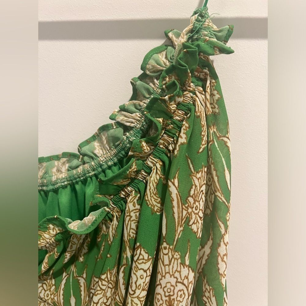 NWOT Bohemian Printed Tassel Tie Blouse - Picture 7 of 9